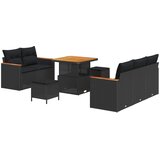  Sjedeća garnitura za vrt 10 kom. 7-Broj sjedala Crna poliratan 204 x 179 x 85 cm | shoptok.hr