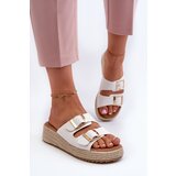 Boto Women's White Leather Sandals with Woven Eco Leather Zaloemi | Shoptok.si