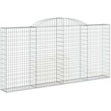  Obokane gabion košare 4 kosi 300x30x140/160 cm pocinkano železo | Shoptok.si
