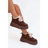 Boto Women's Snow Boots On Platform With Shearling Type Lamb Brown Luma | Shoptok.si