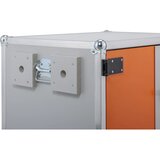 Cemo Varnostna omara za polnjenje akumulatorjev, možnost priklopa požarnega alarma, ŠxGxV 830 x 660 x 1110 mm, 400 V, oranžne/sive barve | Shoptok.si