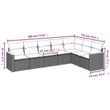  7-dijelni set vrtnih sofa od poliratana s jastucima crni | shoptok.hr