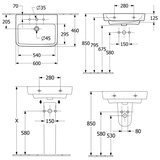 Villeroy & Boch o.Novo 60 konzolni lavabo