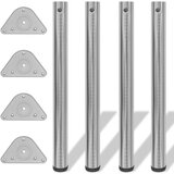 4 Podesive Noge za Stol Brušeni nikal 710 mm | shoptok.hr
