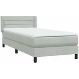Box Spring krevet s madracem svijetlo sivi 80x220 cm samt | Eponuda.com