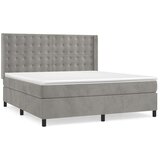  Box spring postelja z vzmetnico svetlo siva 160x200 cm žamet, (20789767) | Shoptok.si
