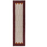Flair Rugs Bordo rdeč/v naravni barvi ročno tkan volnen tekač 60x230 cm Apex Border Wool – Cene