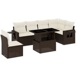 Maison Chic Seti vrtnega pohištva - Vrtna garnitura - Vrtni pohištvo set 7-delna z blazinami rjav poli ratan, (21801556) | Shoptok.si