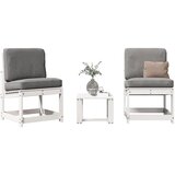 Maison Chic Seti vrtnega pohištva - Vrtna garnitura - Vrtni pohištvo set 3-delna bela trdna borovina, (21819724) | Shoptok.si