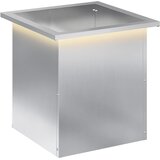  Vrtna posuda za sadnju s LED svjetlom Srebrna 40 x 40 x 40 cm | shoptok.hr