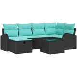 vidaXL Vrtna sedežna garnitura z blazino 7 pcs Črna Poly ratan, (5000142644) | Shoptok.si