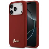 Guess MagSafe ovitek s kovinskim logotipom in napisom (GUHMP17LSMBSLM) za iPhone 17 Pro - magenta | Shoptok.si