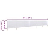  Vjetrobran sa 6 panela od tkanine 800 x 120 cm pješčano bijeli | shoptok.hr
