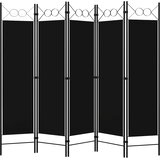 Sobna pregrada s 5 panela crna 200 x 180 cm | shoptok.hr