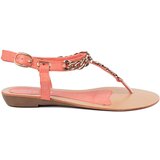Shelvt Coral flip-flop sandals with chain Cene