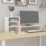 vidaXL Stalak za monitor bijeli 81 x 20 x 30 cm od masivne borovine Cijene