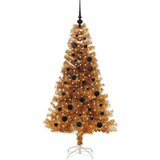 vidaXL Božično drevo med 150 LED z stojalom Zlata 150 cm PET | Shoptok.si