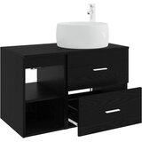  Set namještaja za kupaonicu 2 kom. Crni hrast Konstruirano drvo Crna 49,5 x 44,5 x 80 cm | shoptok.hr
