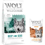 Wolf of Wilderness 12kg + 100g Snack "Explore the Wide Acres" piletina gratis! - Deep Seas - haringa