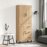 vidaXL Visoka komoda sonoma hrast 69,5x34x180 cm inženirski les | Shoptok.si