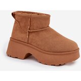 Boto Ladies Low Slip On Insulated Snow Boots With Fur Camel Mavelle | Shoptok.si