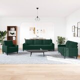  3-dijelni set sofa s jastucima tamnozeleni baršunasti | shoptok.hr