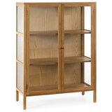 MOME Vitrina v hrastovem dekorju v naravni barvi 90x126x40 cm Ceci – | Shoptok.si