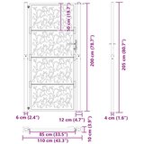  Vrtna vrata crna 100x200 cm dizajn s čeličnim krilom | shoptok.hr
