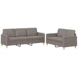  2-dijelni set sofa s jastucima smeđesivi od tkanine | shoptok.hr