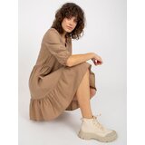 ex moda Dress-EM-SK-004.06-dark beige | Shoptok.si