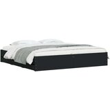 vidaXL Posteljni okvir s predali črn 200x200 cm inženirski les | Shoptok.si
