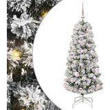 vidaXL Umetno Zložljivo Božično Drevo Zelena in bela 120 cm PVC | Shoptok.si