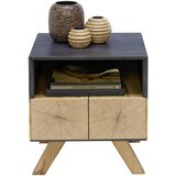 CARRYHOME nočna omarica, barve hrasta, temno siva | Shoptok.si