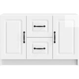  Strani šal Bela visok sijaj 89 x 34,5 x 57 cm Inženirski les, (5000217835) | Shoptok.si