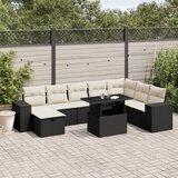 vidaXL 9-dijelni set vrtnih sofa s jastucima crni od poliratana | shoptok.hr