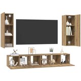 Set TV komoda s policom Zidne Ostalo s pohranom s vratima 4 pcs hrast artisan 30.5 x 30 x 90 cm | shoptok.hr