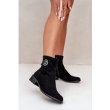 Kesi Women's ankle boots with zip with decorative detal, Eco suede black Lerioria | shoptok.hr