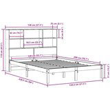 vidaXL Krevet s regalom z knjige bez madraca bijeli 140x200cm borovina | shoptok.hr