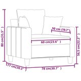  Fotelja smeđa 60 cm od tkanine | shoptok.hr