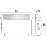  Električni direktni grejač/konvektor SONDO 750/1250/2000W/230V crne boje Slike