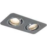 QAZQA Okrogla vgradna spot svetilka Gunmetal GU10 50mm vrtljiva in nagibna IP44 2-luči - Alberto Cene