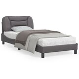 vidaXL Okvir za krevet s uzglavljem sivi 90x190 cm od umjetne kože Cijene