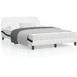vidaXL Posteljni okvir z vzglavjem bel in črn 140x190 cm umetno usnje | Shoptok.si