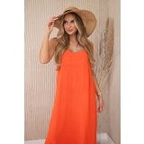 Kesi Włoski Long dress with straps dark orange | shoptok.hr