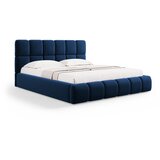 Micadoni Tamno plavi baršunasti tapecirani bračni krevet s prostorom za odlaganje s podnicom 160x200 cm Bellis – | shoptok.hr