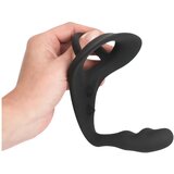 Black Velvets Black Velvet - valovit analni dildo s penisom in obročem za moda (črn) | Shoptok.si