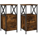 Maison Chic Dvo delni komplet Nočne omarice - Nočne mize dimljen hrast 34x35,5x70 cm inženirski les, (21687342) Cene