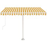  Tenda na ručno uvlačenje s LED svjetlom 350x250 cm žuto-bijela | shoptok.hr