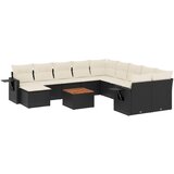  12-dijelni set vrtnih sofa od poliratana s jastucima crni | shoptok.hr