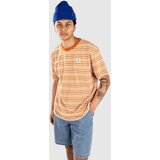 Passenger Retro Recycled Cotton Relaxed T-shirt sunrise orange stripe Cene